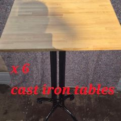 cast iron tables x 6