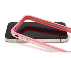 iPhone 4/ 4S Bumper Case Hard Plastic Rubber with Metal Buttons with Free Screen Protector