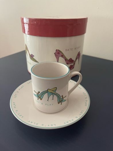 ROSANNA Expresso Cups & Saucers Shoe Themed Boxed Set NEW