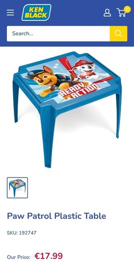 kids table and chair plastic paw patrol