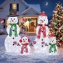 48 in 4-Piece 2D Lighted Snowman Family Outdoor Christmas Decorations, 100 LED Yard Display with Stakes and Zip Ties for Lawn, Porch, Garden and Indoor Holiday Decor Image 2