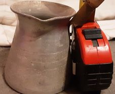vintage/antique white metal pourer, tub e