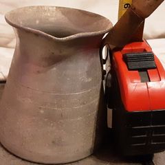 vintage/antique white metal pourer, tub e