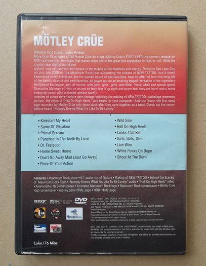MOTLEY CRUE Lewd Crued and Tattooed Metal dvd