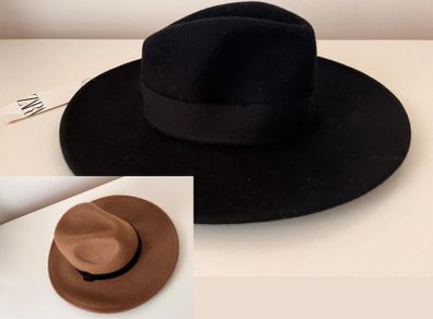 Last call 2x NEW Fedora Hats (ZARA Black & Brown)