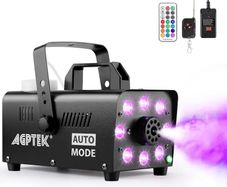 Upgraded Fog Machine, AGPtEK Smoke Machine 2000CFM Fog 500W 13 Colors with RGB Light Effect, 2 Wired and Wireless Remote Controls, for Wedding Halloween Christmas Stage Effect