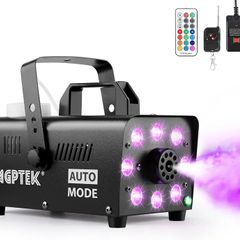 Upgraded Fog Machine, AGPtEK Smoke Machine 2000CFM Fog 500W 13 Colors with RGB Light Effect, 2 Wired and Wireless Remote Controls, for Wedding Halloween Christmas Stage Effect