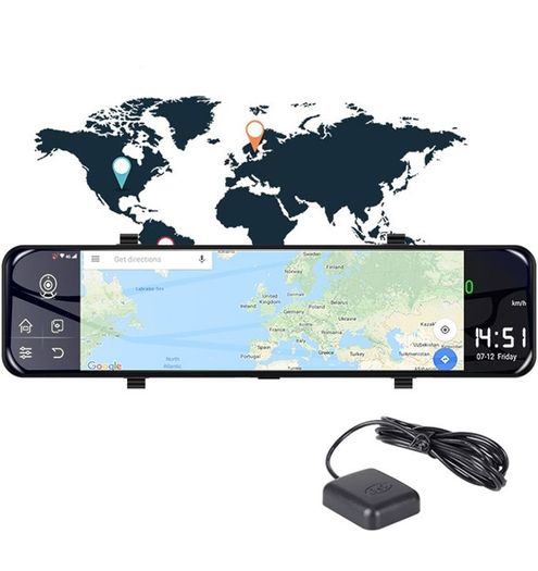 New Cam Wifi Dual Lens Video Recorder Dash Camera Dvr Rearview Mirror 4G GPS Navigation
