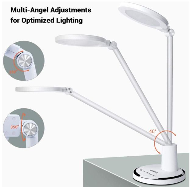 Desk Lamp, 64 pcs LEDs Eye-Caring Table Lamps, 10 Brightness Levels with 5 Lighting Modes LED Desk Light