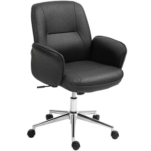 Office chair, height-adjustable, breathable cover, tilt function, up to 120 kg, Black