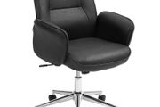 Office chair, height-adjustable, breathable cover, tilt function, up to 120 kg, Black