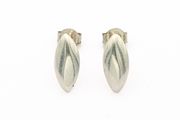 925 Vintage Sterling Silver Leaf Stud Earrings