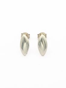 925 Vintage Sterling Silver Leaf Stud Earrings