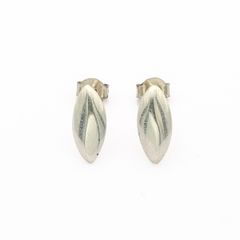 925 Vintage Sterling Silver Leaf Stud Earrings