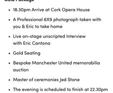 Gold package ticket to Eric Cantona.