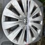 1 Only Vw Hubcap With Scratches 16 .5 Inches Diameter Image 3
