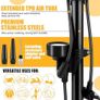 Bike Pump with Pressure Gauge, Bicycle Floor Pump Portable Bike Tyre Pump Stand Pump 160PSI/11Bar High Pressure Bike Air Pump with Presta, Schrader Valves for all Bikes, Road Mountain Bikes & Balls Image 3