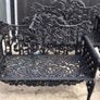 Pair cast iron black ram benchs Image 2