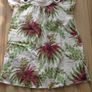 ladies tropical palm tree white top with green + pink floral design  small 8 -10 Image 7