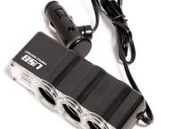 main image for ad Car Interior 3 Sockets Car Cigarette Lighter Extender Splitter and 1 USB Port Car Charger