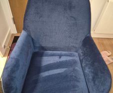Like New! Modern Navy Blue Velvet Armchair