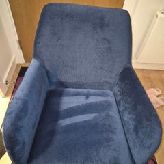 Like New! Modern Navy Blue Velvet Armchair