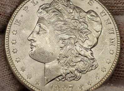 USA United States Silver 1887 Morgan Dollar Beautiful Uncirculated Lustrous Superb!