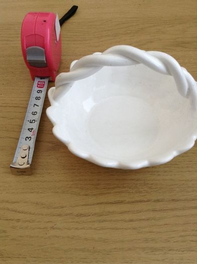 White  dish with woven  handle