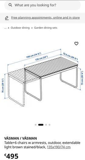 IKEA Vasman garden dining set