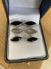 Tourmaline drop pendant stud earring set in Sterling Silver