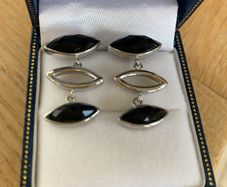 Tourmaline drop pendant stud earring set in Sterling Silver