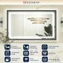 Black Bathroom Mirror with Led Lights 60x80cm, Antifog Vanity Mirror Black Frame Back and Front Lit 3 Colour Dimmable Illuminated Wall Mounted Rectangle Digital Mirrors Image 2