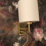 Elegant dual wall lights in Brass/ Linen. Set of Two. Perfect conditions. Image 2