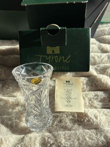 Vintage Tyrone Irish Crystal Bud Vase (With Original Box & Care Guide)