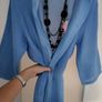 PURO LINO Made in Italy blue drape with lace trim - FreeSize (Fit 10-14UK) Image 4