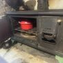 Cast Iron Wood Burning Cook Stove, Vintage Kitchen Fireplace Image 6