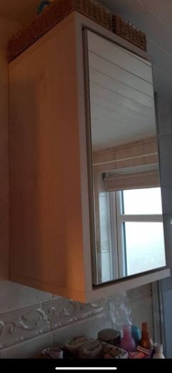 Bathroom mirrored swivel cabinet