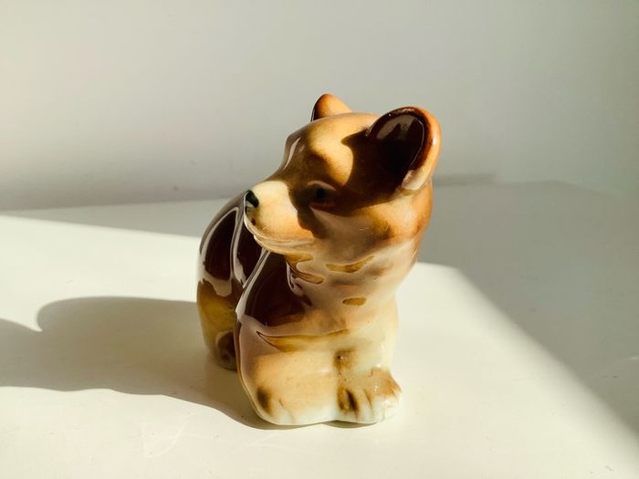Vintage USSR Lomonosov LFZ Porcelain Bear Cub Figurine Model 7782 Russian Collectible