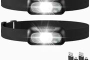 Rechargeable Head Torch 2 Pack, 5 Modes Bright LED Headlamp with Red Light, Lightweight Waterproof Hands-Free Head Torch for Camping, Running, Hiking, Adjustable Headband for Adults, Kids