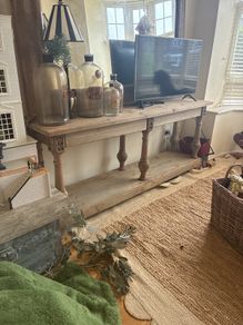 Reclaimed wood console table