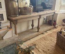 Reclaimed wood console table