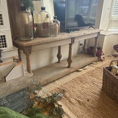 Reclaimed wood console table