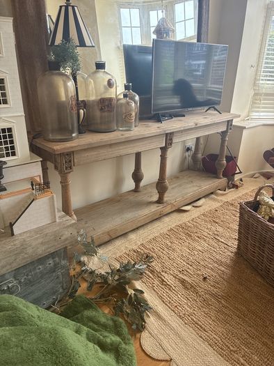 Reclaimed wood console table