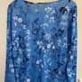 Blue Floral Print Long Sleeve T-Shirt Top BNWOT Size Large UK 12-14 Image 2
