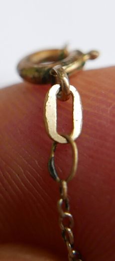 Vintage Citrine Paste Gold Plate Pendant Chain Necklace length 22"