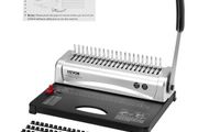 Binding Machine, Comb Binding Machine 21-Holes Binding 450 Sheets, Book Binder Machine with 100 PCS 9.53 mm Comb Binding Spines, for Letter Size, A4, A5