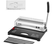 Binding Machine, Comb Binding Machine 21-Holes Binding 450 Sheets, Book Binder Machine with 100 PCS 9.53 mm Comb Binding Spines, for Letter Size, A4, A5
