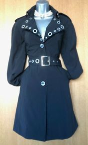 Rare Vintage Karen Millen Black Long Mac Trench Coat
