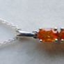Vintage Sterling Silver 925 Amber pendant, Orange Amber Pendant 11" - 2,6g Image 6