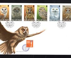 1997 Isle of Man Owls Commemorative Stamps First Day Cover (FDC)